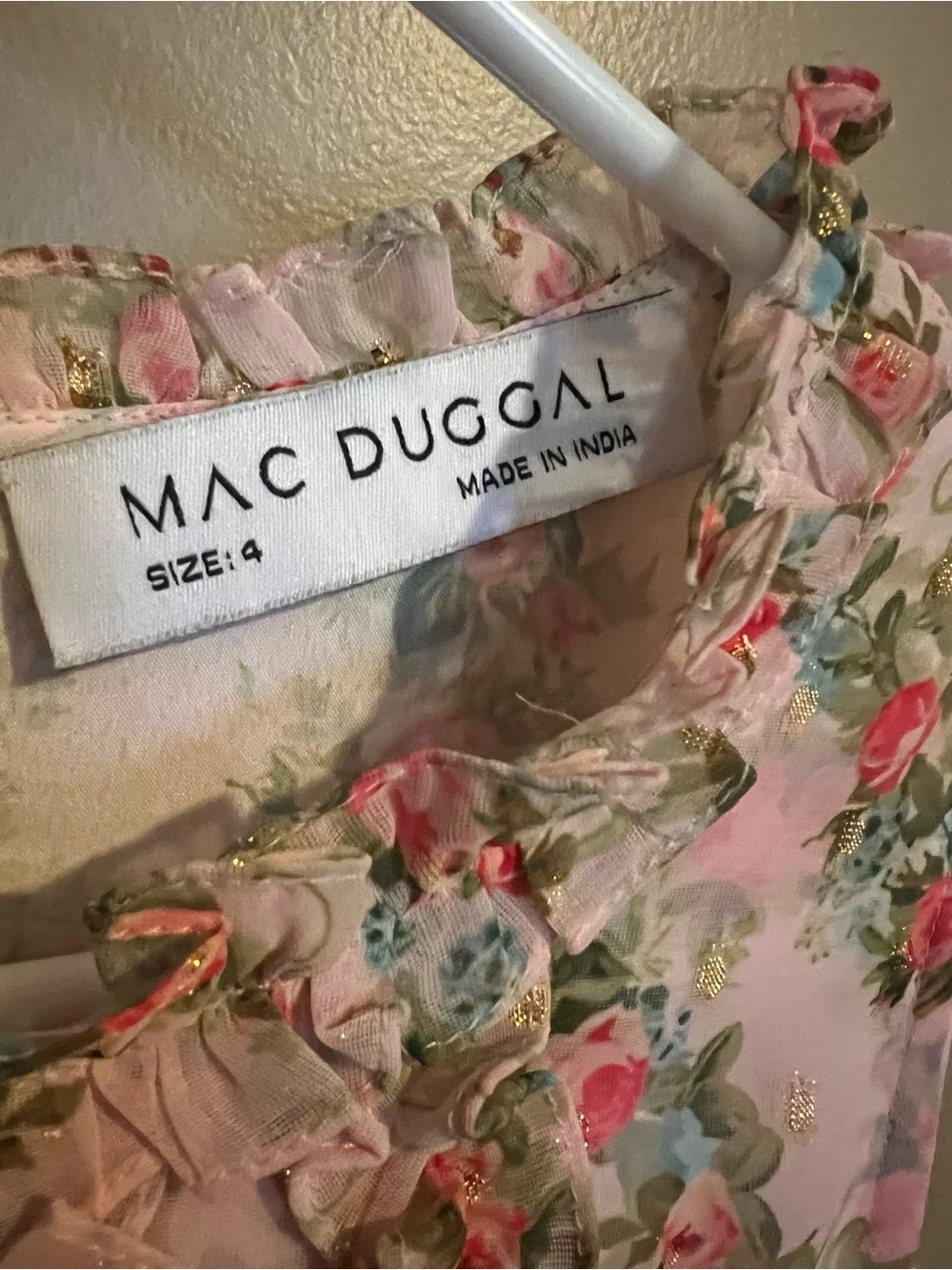 Sleeveless Pink Floral Ruffle Maxi Dress - Picture 6 of 9
